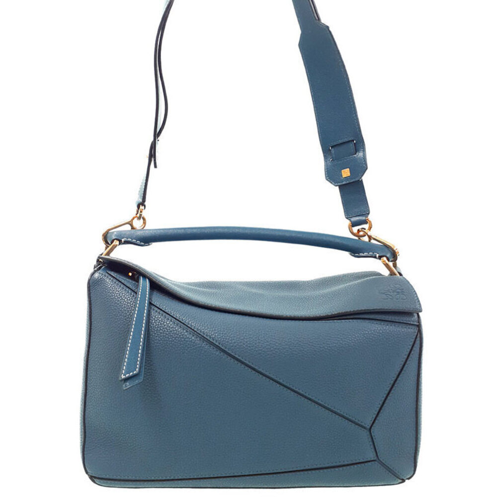 Loewe Puzzle Leather 2way Shoulder Bag Blue
